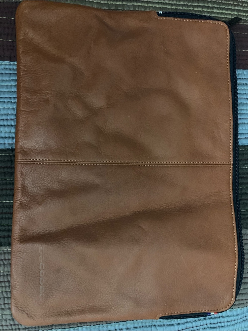 DECODED Brown Leather Men’s Zip Folio Bag